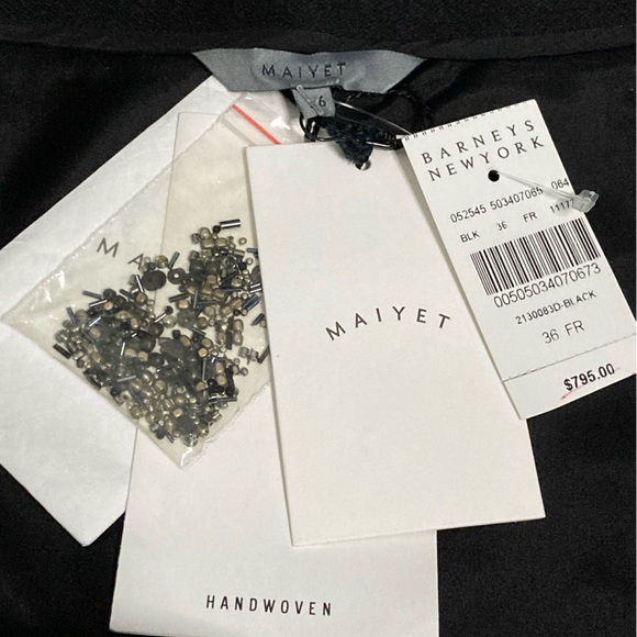 NWT Maiyet Black Beaded Silk and Wool Asymmetrical Hem Skirt - Sz FR 36 or US 4 - Picture 8 of 9